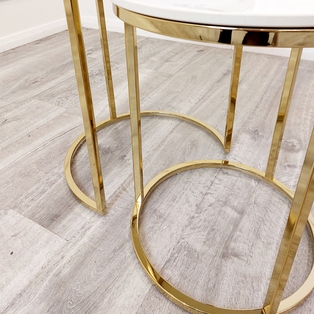 Cato Set Of 2 Gold Side Tables