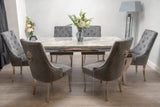 Louis Dining Table + Monaco Chairs (Dark Grey)