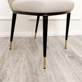 Nero 1.3m Gold Round Dining Table + Etta Chairs