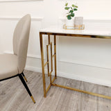 Geo Gold Console Table With Sintered Stone Top