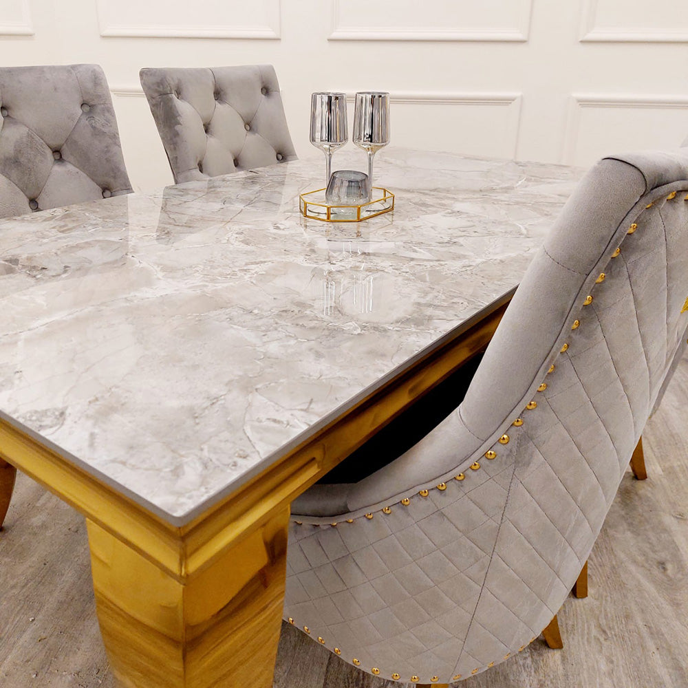 Louis Gold Dining Table with Sintered Stone Top