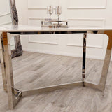 Luca 1.6m Dining Table With Polar White Sintered Stone Top + Monaco Chairs (Light Grey)