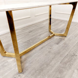 Lucien 1.8m Gold Dining Table with Pandora Gold Sintered Stone Top