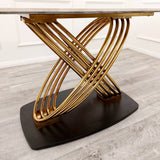 Orion Gold 1.8m Dining Table + Etta Chairs