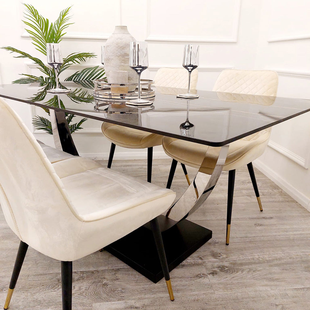 Venus Dining Table 1.6m + Luna Chairs