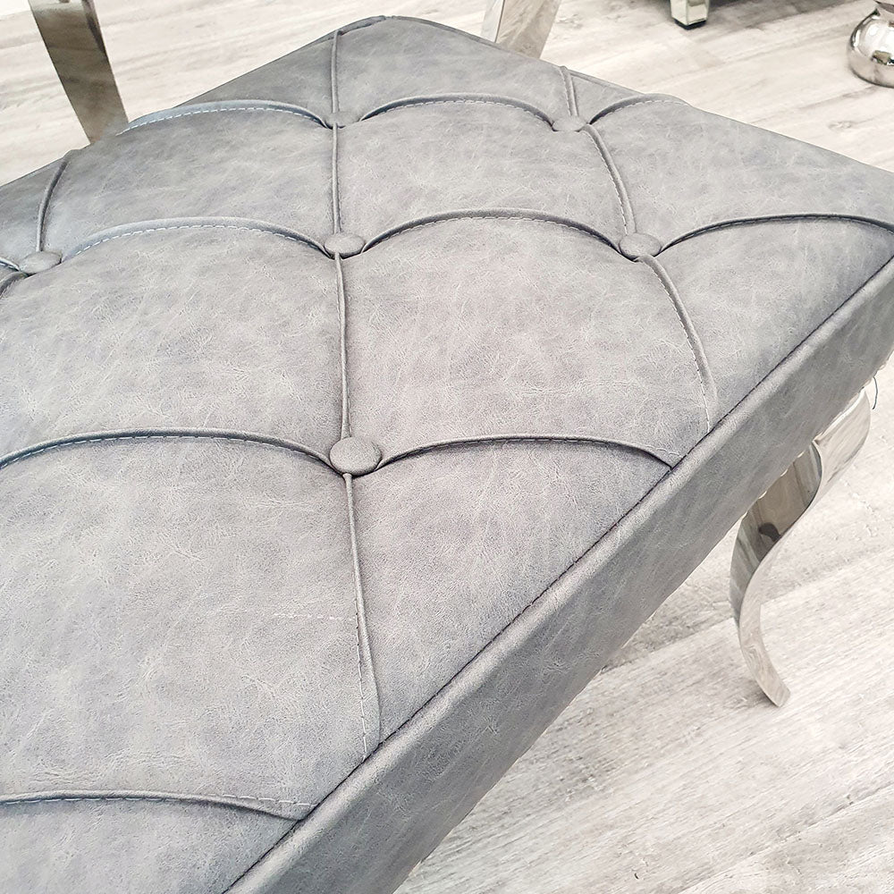 Louis Grande Leather Dining Bench