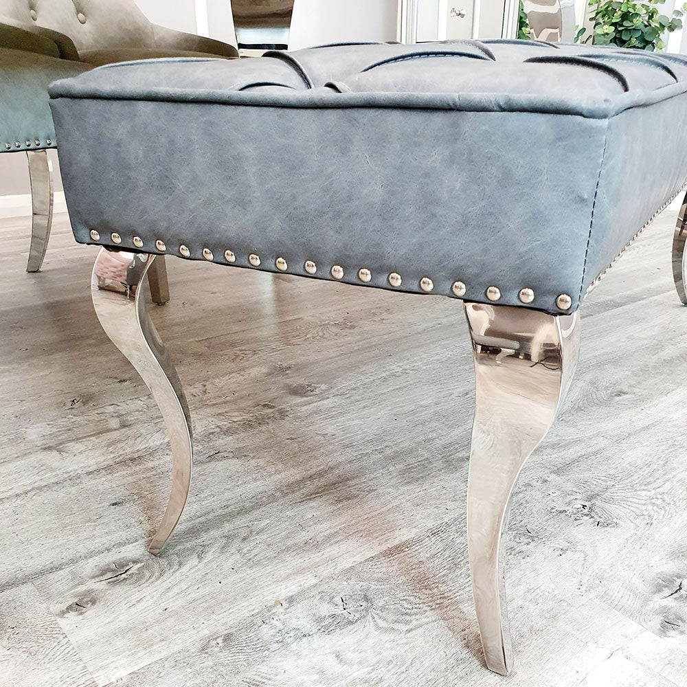 Louis Grande Leather Dining Bench
