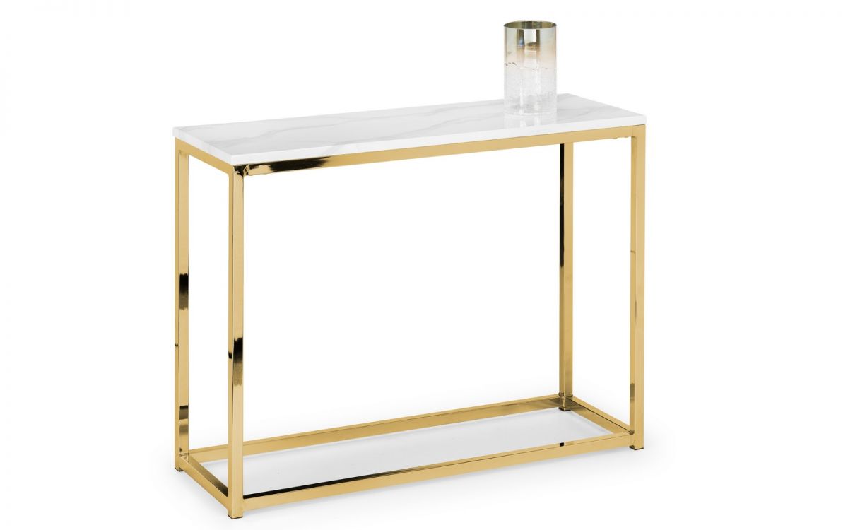 Scala White Marble Console Table